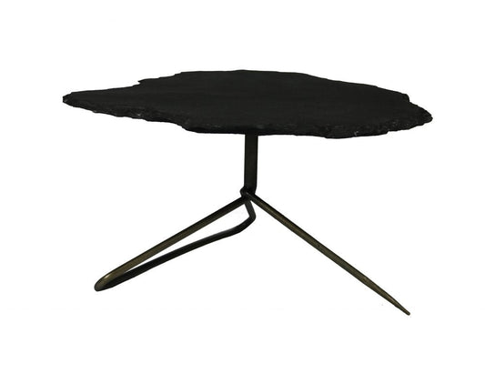 Set of Two Brown Stone and Iron Free Form Bunching Coffee Tables HomeRoots
