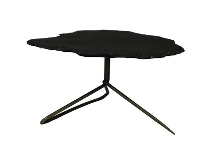 Set of Two Brown Stone and Iron Free Form Bunching Coffee Tables HomeRoots