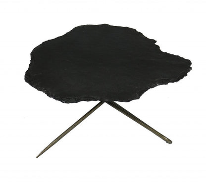 Set of Two Brown Stone and Iron Free Form Bunching Coffee Tables HomeRoots