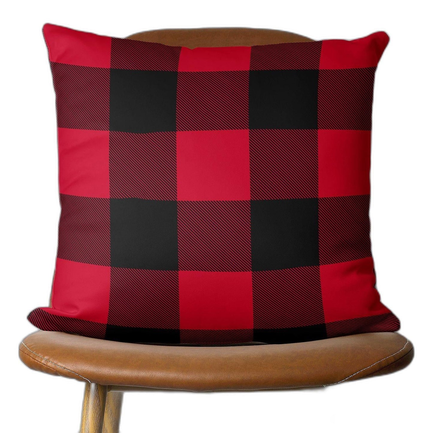 Red and Black Buffalo Plaid Throw Pillow FurniFindUSA