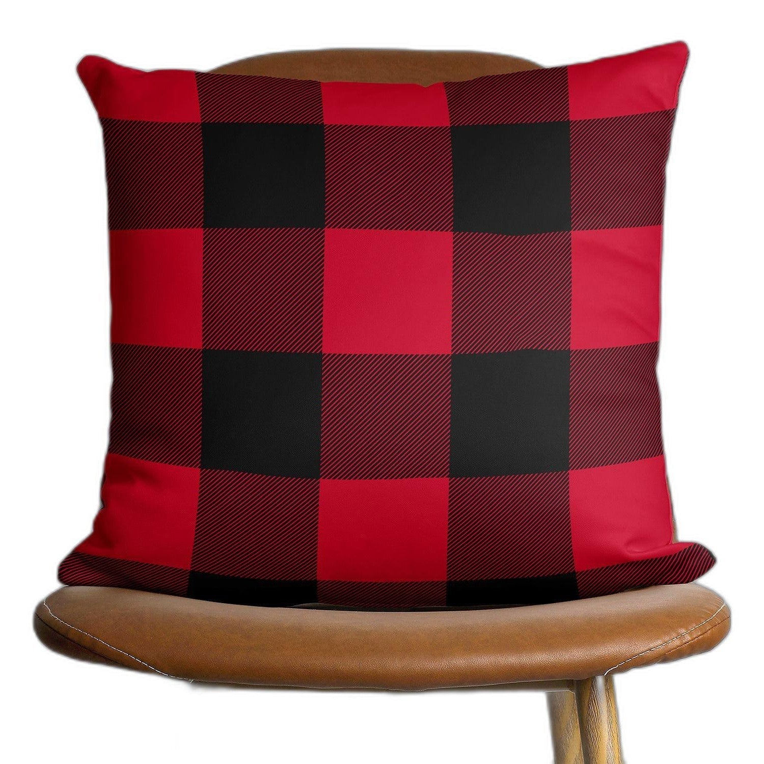 Red and Black Buffalo Plaid Throw Pillow Cover FurniFindUSA