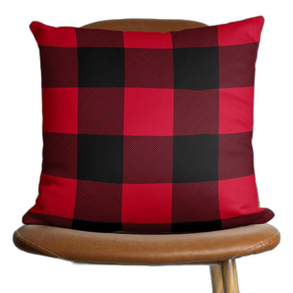 Red and Black Buffalo Plaid Throw Pillow Cover FurniFindUSA