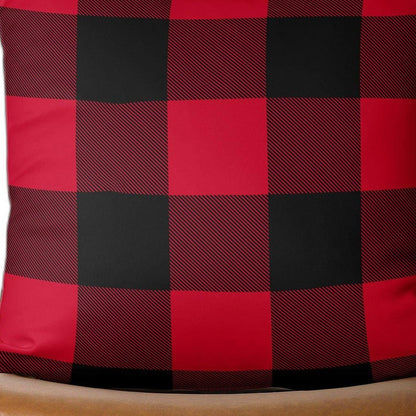 Red and Black Buffalo Plaid Throw Pillow Cover FurniFindUSA