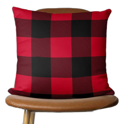 Red and Black Buffalo Plaid Throw Pillow Cover FurniFindUSA