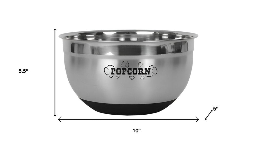 Sleek Stainless Steel Popcorn Serving Bowl HomeRoots