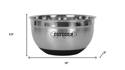 Sleek Stainless Steel Popcorn Serving Bowl HomeRoots
