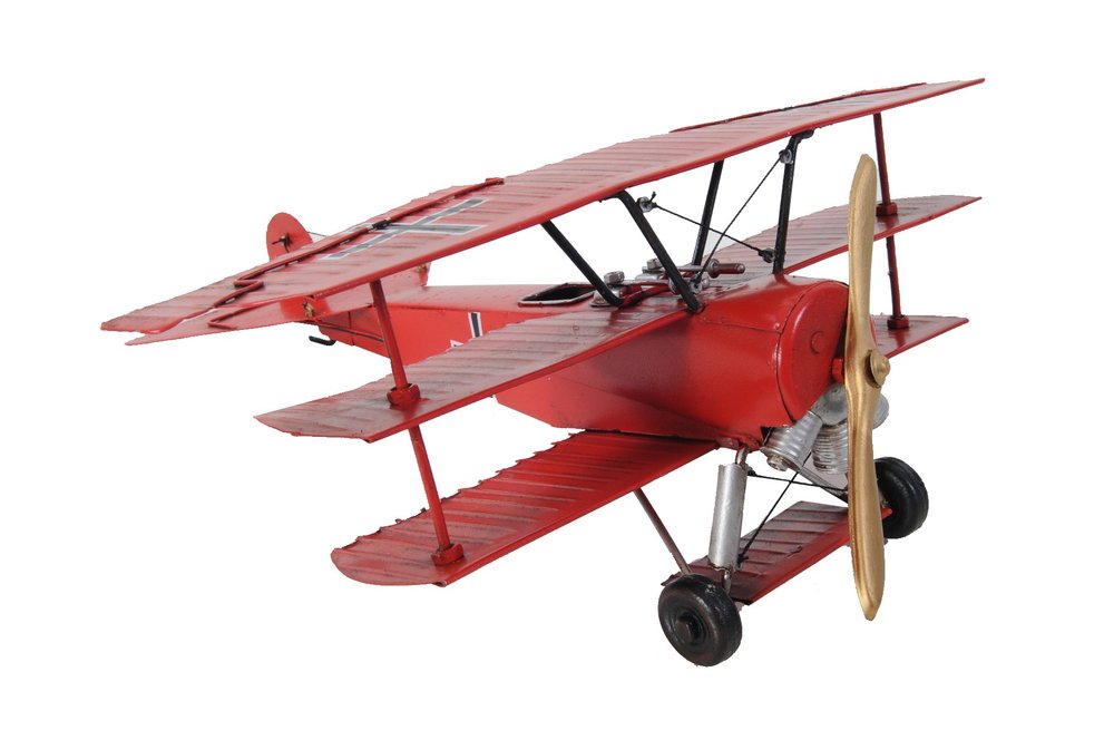 6" Red Metal Hand Painted Model Airplane HomeRoots
