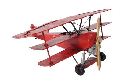 6" Red Metal Hand Painted Model Airplane HomeRoots