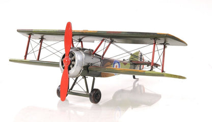7" Green Metal Hand Painted Model Airplane Tabletop Sculpture HomeRoots