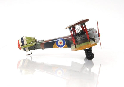 7" Green Metal Hand Painted Model Airplane Tabletop Sculpture HomeRoots