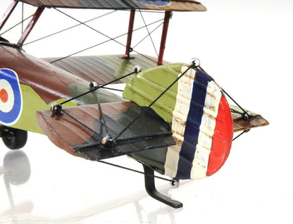 7" Green Metal Hand Painted Model Airplane Tabletop Sculpture HomeRoots