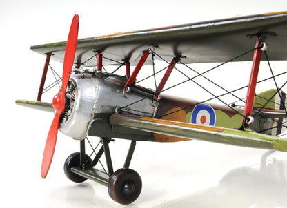 7" Green Metal Hand Painted Model Airplane Tabletop Sculpture HomeRoots