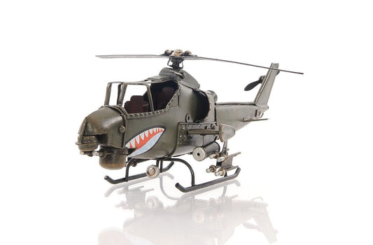 5" Green Metal Hand Painted Model Airplane Tabletop Sculpture HomeRoots
