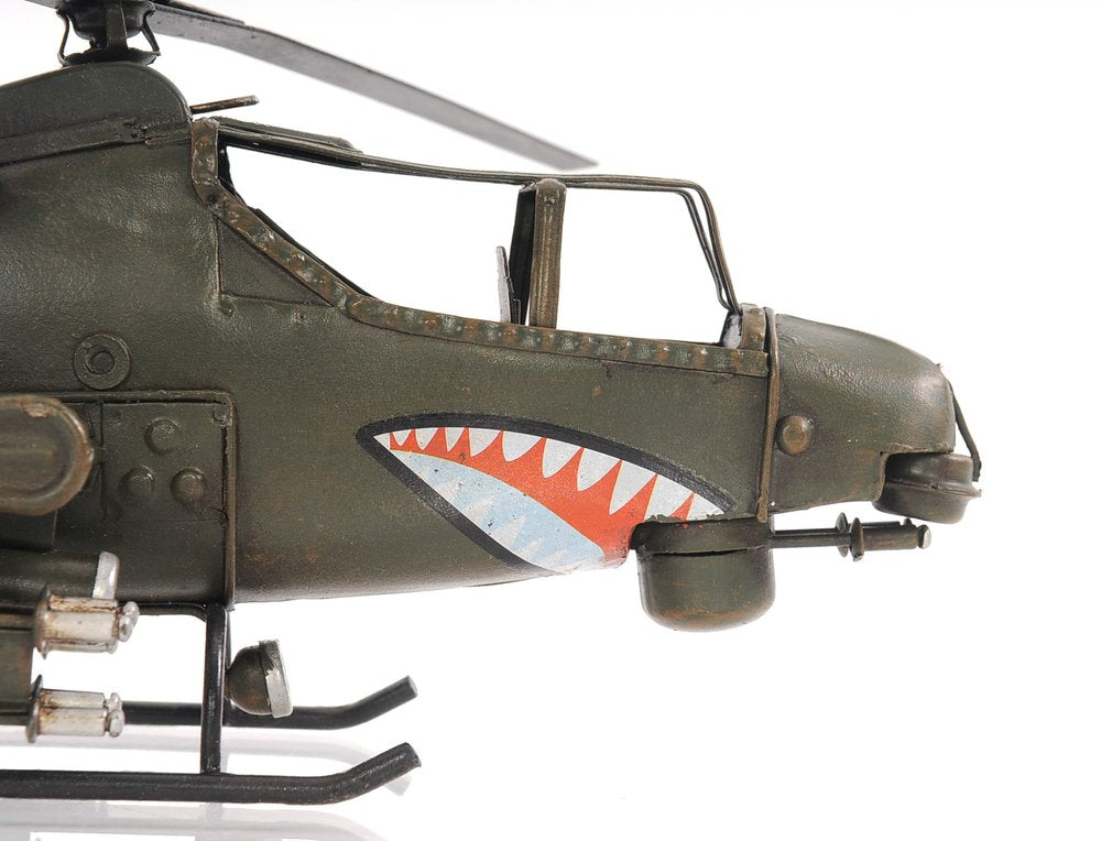 5" Green Metal Hand Painted Model Airplane Tabletop Sculpture — view 2
