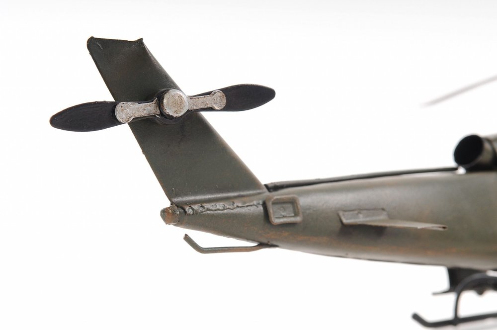 5" Green Metal Hand Painted Model Airplane Tabletop Sculpture — view 3