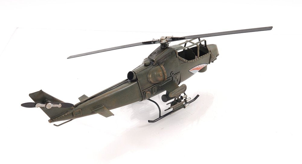 5" Green Metal Hand Painted Model Airplane Tabletop Sculpture — view 4