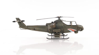 5" Green Metal Hand Painted Model Airplane Tabletop Sculpture HomeRoots