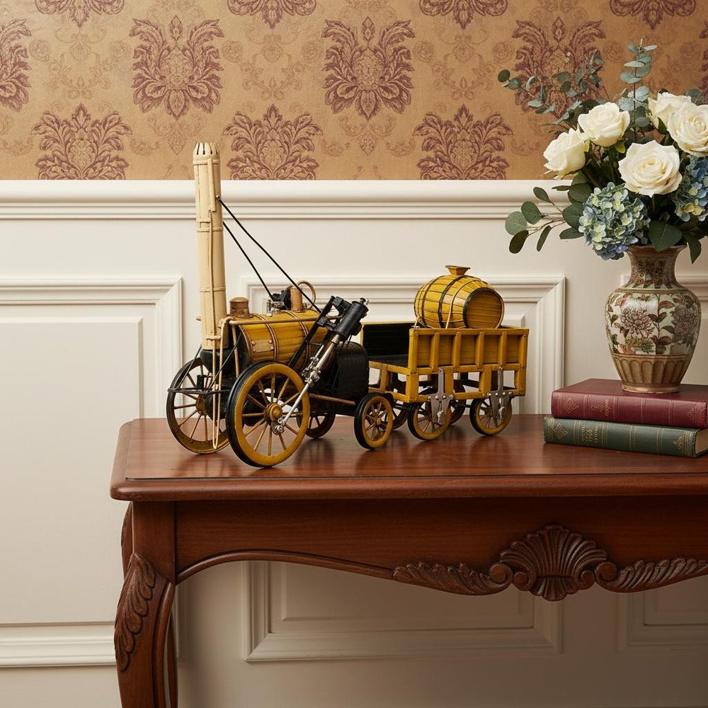 c1829 Yellow Rocket Steam Engine Model Sculpture HomeRoots