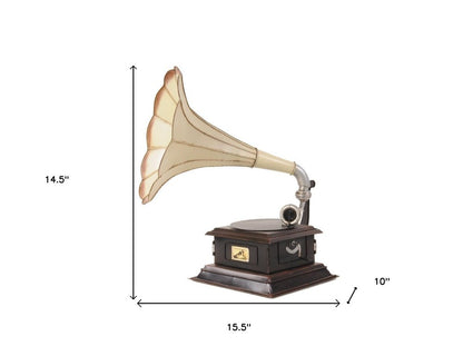 c1911 HMV Gramophone Built to Scale Model Sculpture HomeRoots