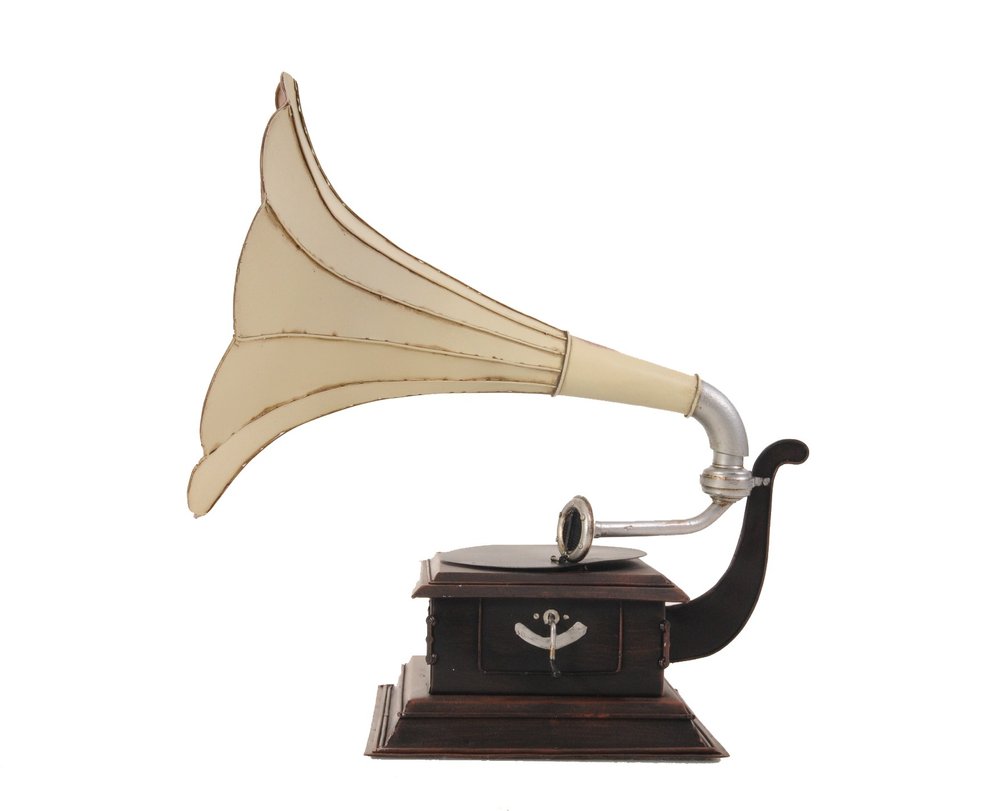 c1911 HMV Gramophone Built to Scale Model Sculpture — view 2