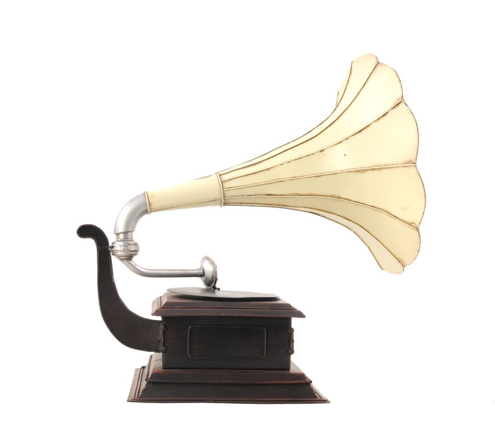 c1911 HMV Gramophone Built to Scale Model Sculpture — view 4