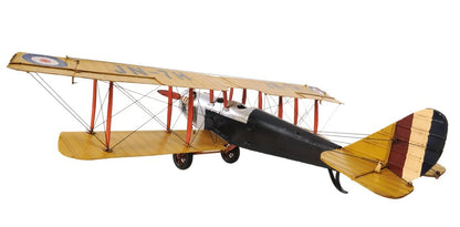 8" Yellow Red And Gray Metal Hand Painted Air Plane HomeRoots