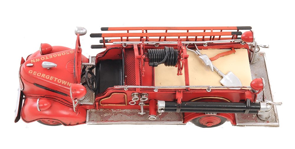 6" Red Metal Hand Painted Model Car — view 6