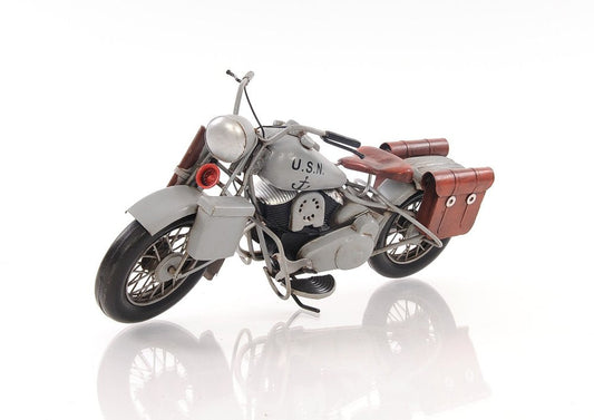 6" Grey Metal Hand Painted Decorative Motorcycle HomeRoots