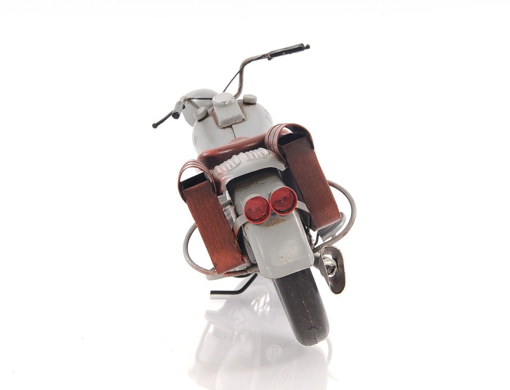 6" Grey Metal Hand Painted Decorative Motorcycle HomeRoots