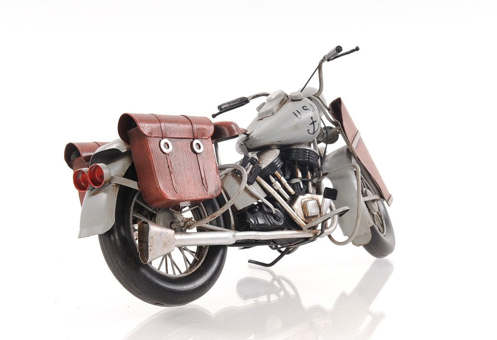 6" Grey Metal Hand Painted Decorative Motorcycle HomeRoots