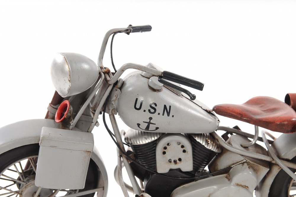 6" Grey Metal Hand Painted Decorative Motorcycle — view 7