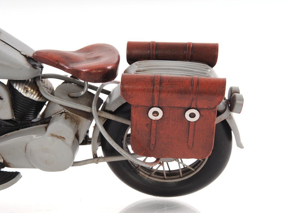 6" Grey Metal Hand Painted Decorative Motorcycle — view 8