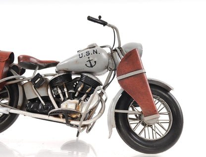 6" Grey Metal Hand Painted Decorative Motorcycle HomeRoots