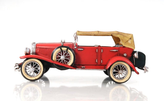 5" Red Metal Hand Painted Model Car Tabletop Sculpture HomeRoots
