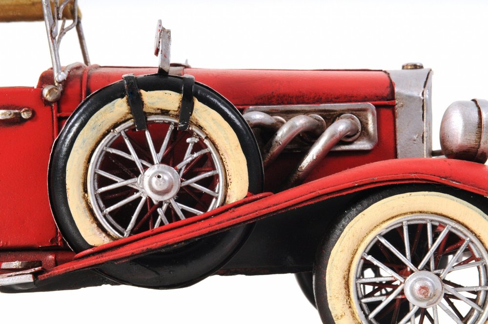 5" Red Metal Hand Painted Model Car Tabletop Sculpture HomeRoots