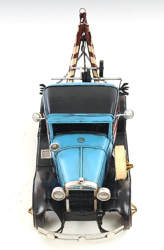6" Blue And Black Metal Hand Painted Model Car — view 6
