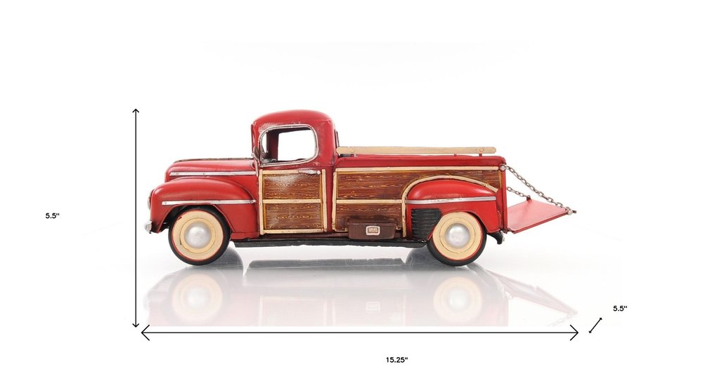 6" Red Metal Hand Painted Model Car HomeRoots