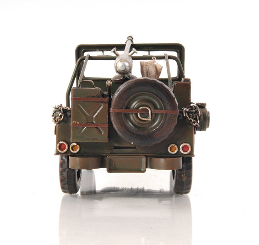 6" Army Green Metal Hand Painted Decorative Truck HomeRoots