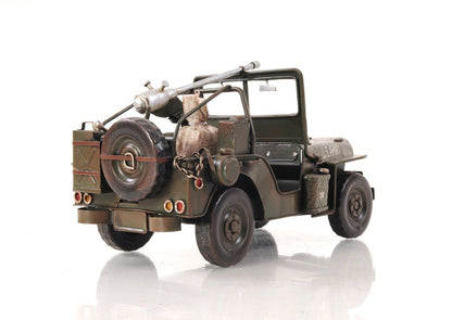 6" Army Green Metal Hand Painted Decorative Truck HomeRoots