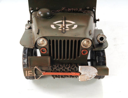 6" Army Green Metal Hand Painted Decorative Truck HomeRoots