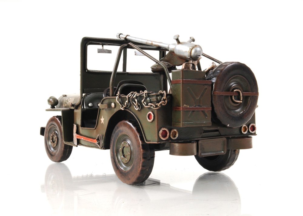 6" Army Green Metal Hand Painted Decorative Truck HomeRoots