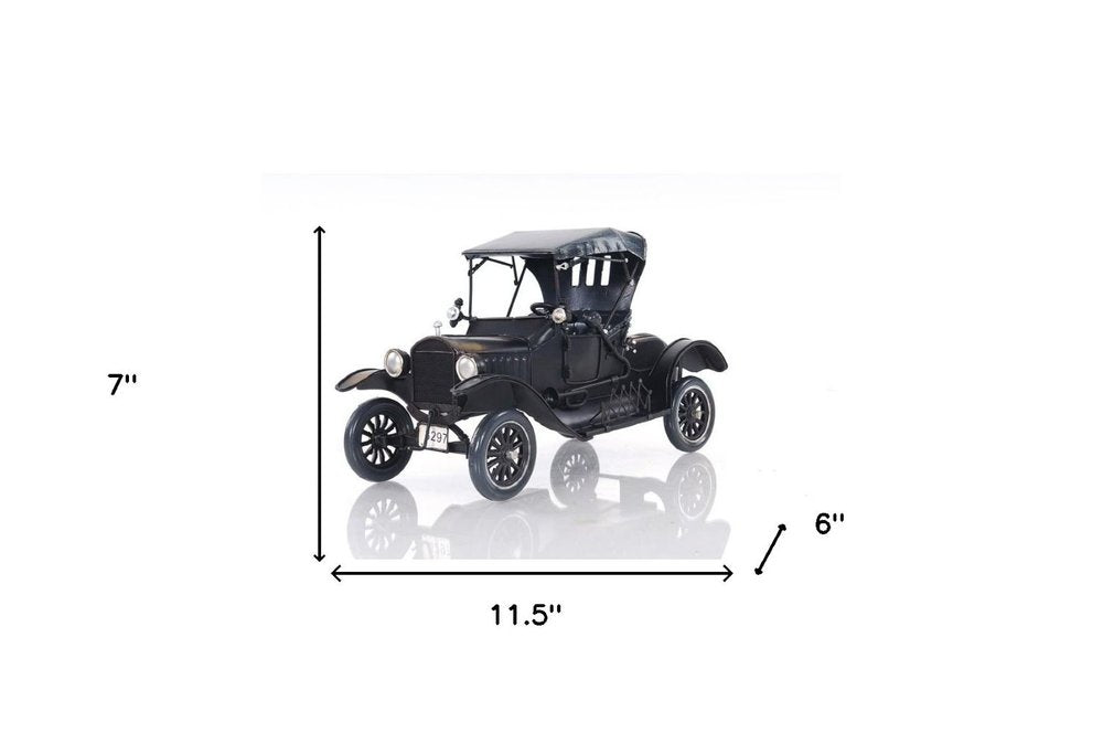 12" Black Metal c1908 Ford Model Car Tabletop Sculpture HomeRoots