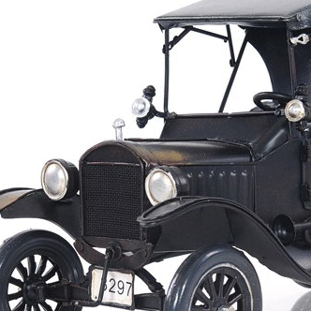 12" Black Metal c1908 Ford Model Car Tabletop Sculpture HomeRoots