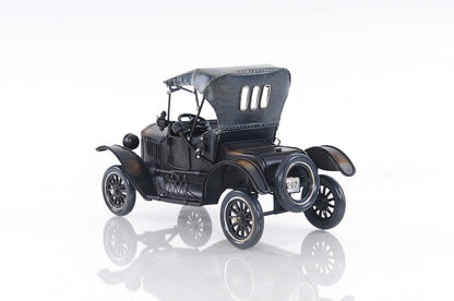 7" Black Metal Hand Painted Decorative Car