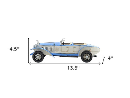 4" White Metal Hand Painted Model Car HomeRoots