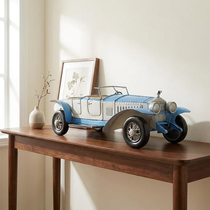 4" White Metal Hand Painted Model Car HomeRoots