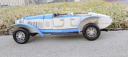 4" White Metal Hand Painted Model Car HomeRoots