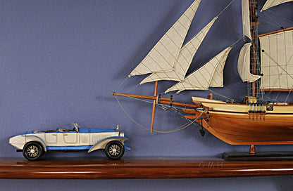 4" White Metal Hand Painted Model Car HomeRoots