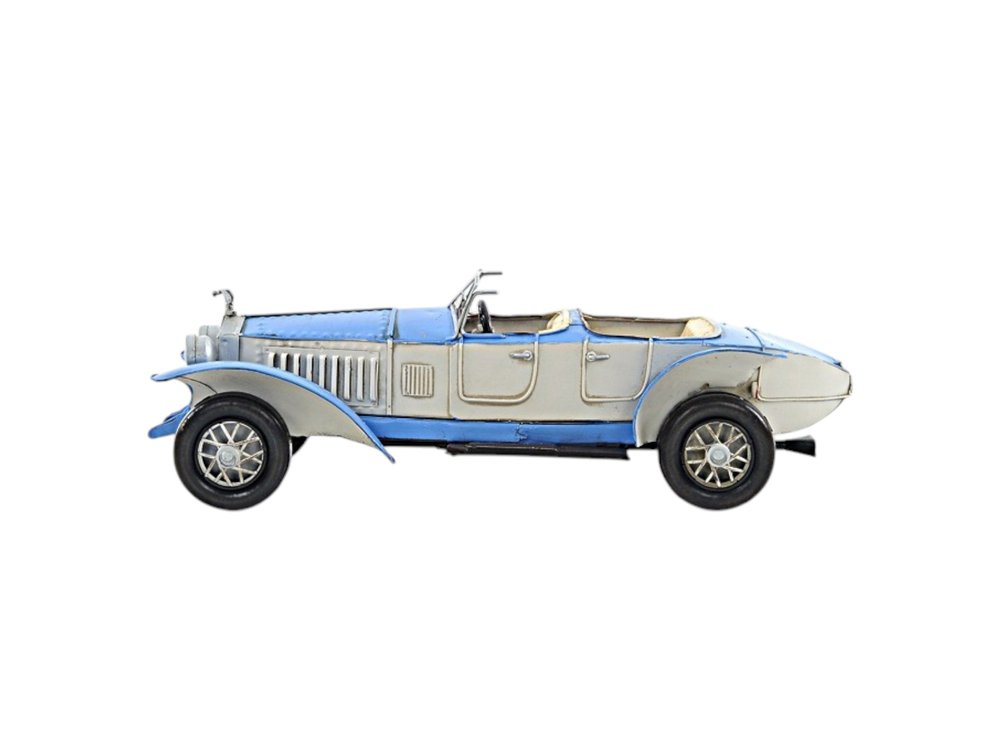 4" White Metal Hand Painted Model Car — view 3