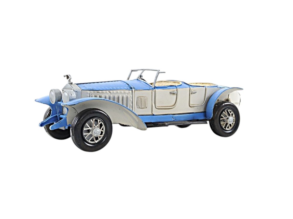4" White Metal Hand Painted Model Car Tabletop Sculpture HomeRoots